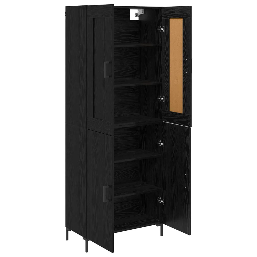Haut Armoire 2 pcs Chêne noir Bois d'ingénierie - 5