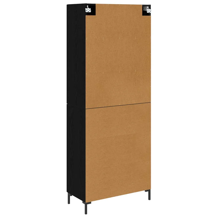 Haut Armoire 2 pcs Chêne noir Bois d'ingénierie - 8
