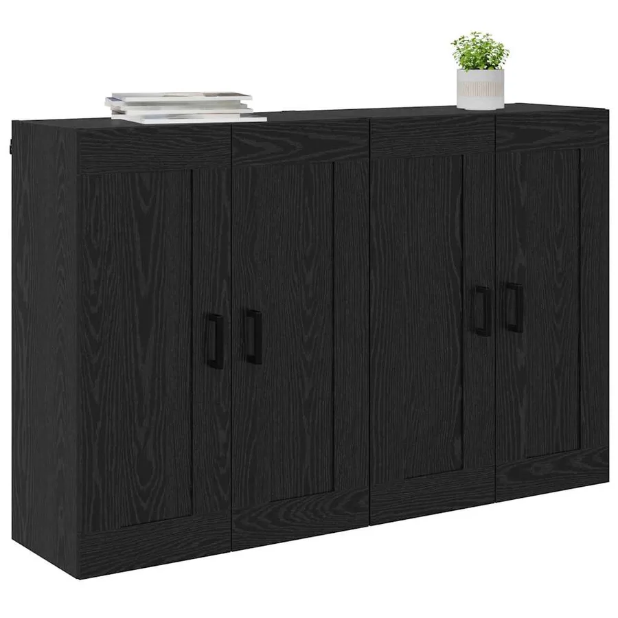 Meuble mural Montage mural 2 pcs Chêne noir 69,5 x 34 x 90 cm - 3