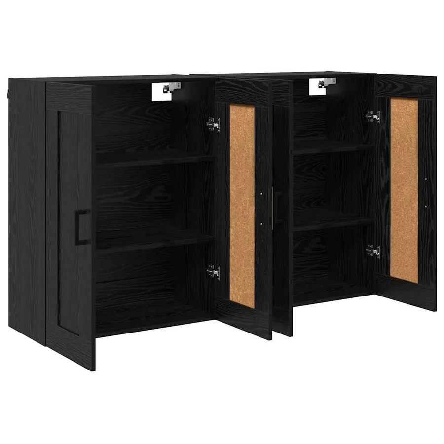 Meuble mural Montage mural 2 pcs Chêne noir 69,5 x 34 x 90 cm - 6