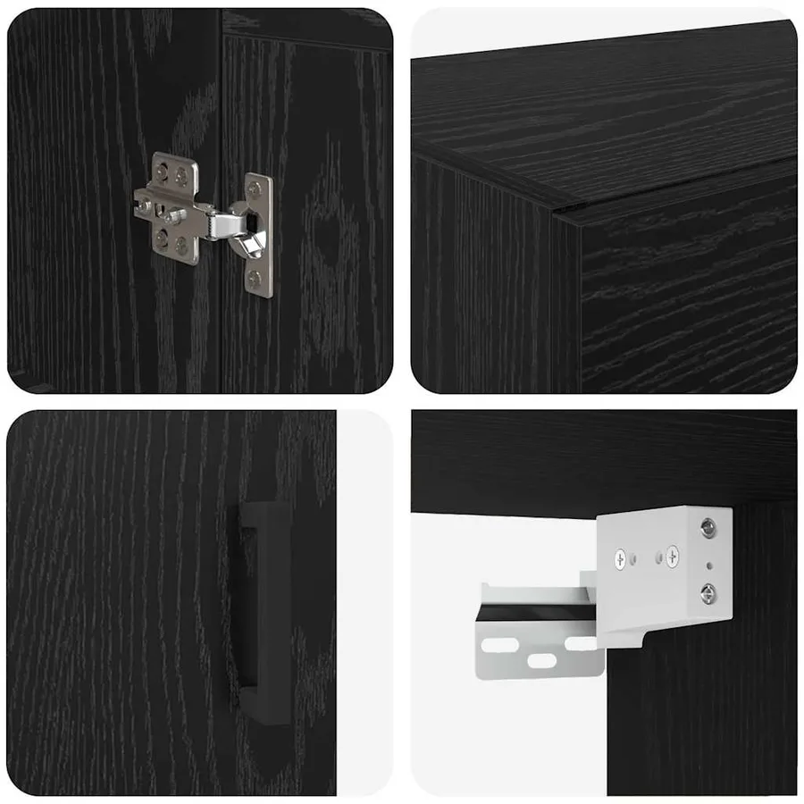 Meuble mural Montage mural 2 pcs Chêne noir 69,5 x 34 x 90 cm - 8