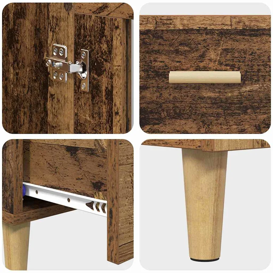 Haut Armoire Bois Ancien 70 x 31 x 115 cm Bois d'ingénierie - 9