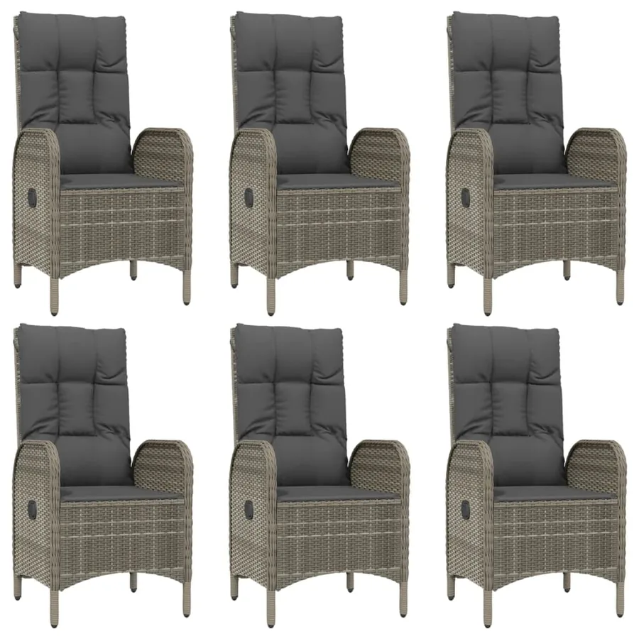 Ensemble à manger de jardin 9pcs et coussins noir et gris - 4