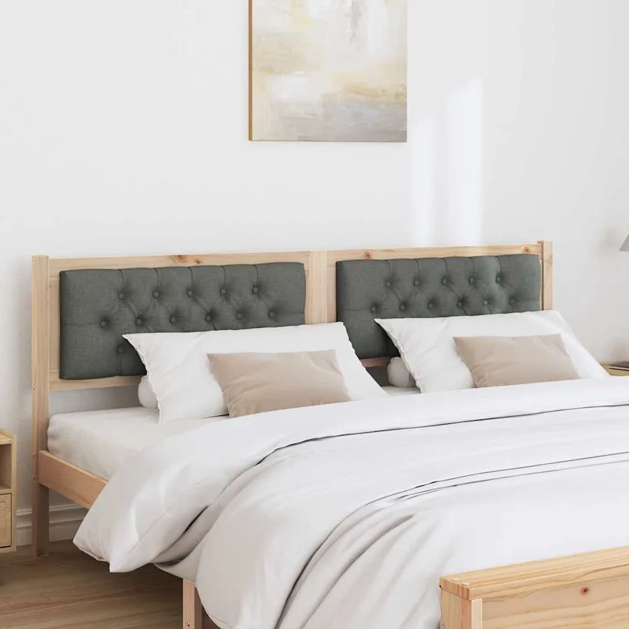 Tête de lit marron et gris foncé 160 cm Bois massif en pin - 3