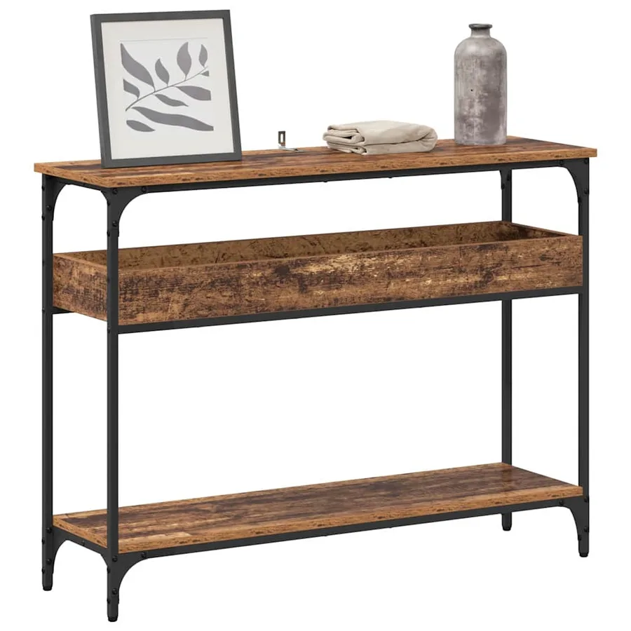Table console Bois ancien 100 x 29 x 75 cm Bois d'ingénierie - 3