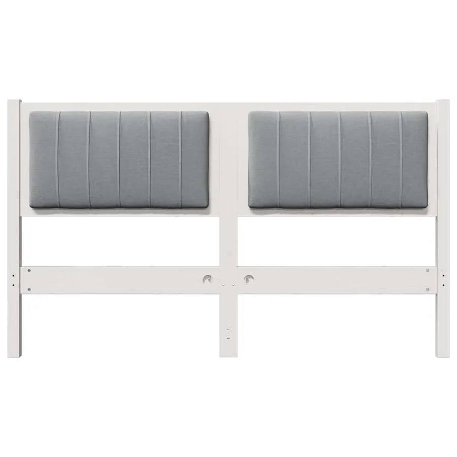 Tête de lit capitonnée avec tête de lit Blanc 140 cm Pin massif - 4