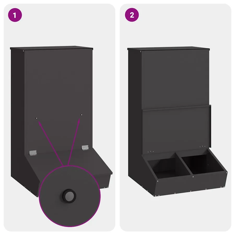 Distributeur de porcs Noir 55 x 51 x 91,5 cm - 9