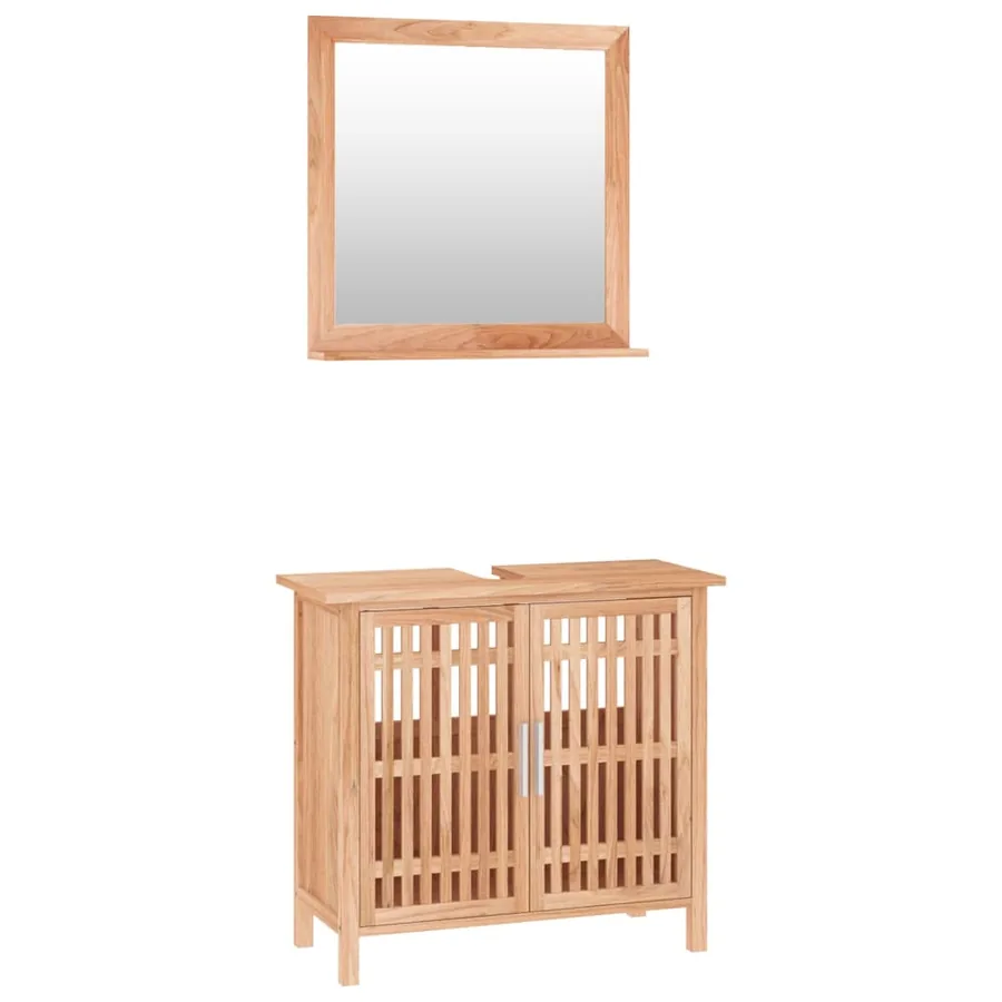 Ensemble de meubles de salle de bain 2 pcs Bois massif de noyer - 2