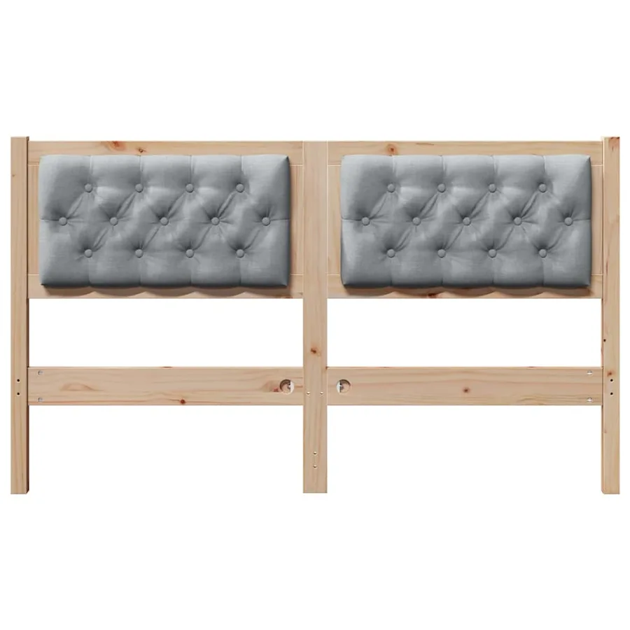 Tête de lit Marron et gris clair 140 cm Bois massif en pin - 4