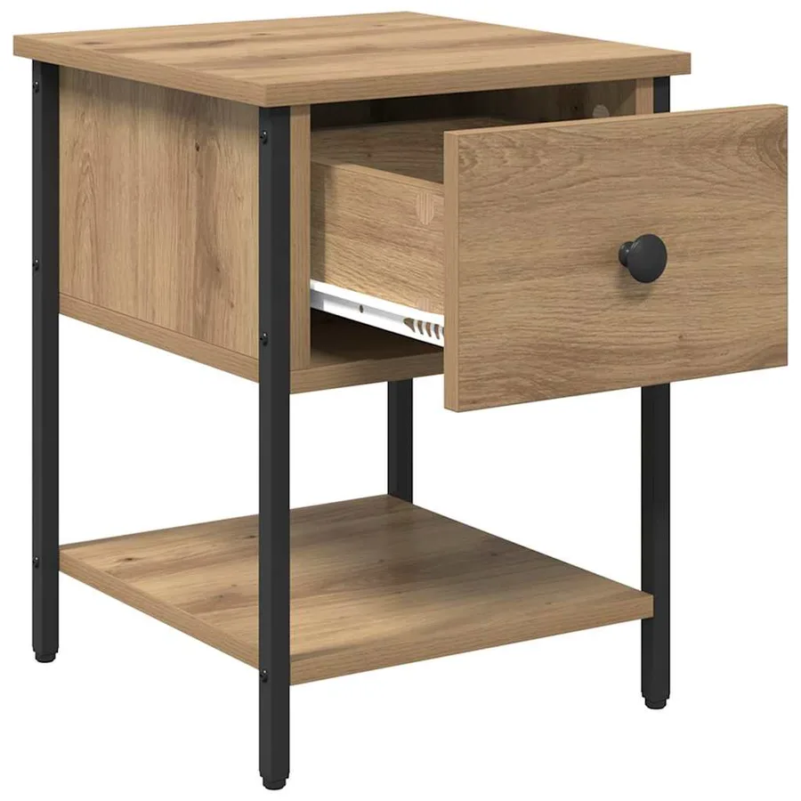 Table de chevet 2 pc Chêne artisanal 34 x 35,5 x 45 cm - 5