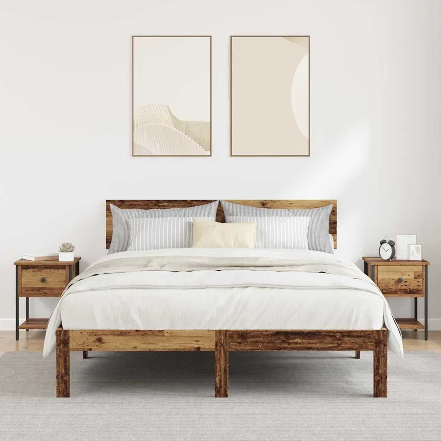 Table de chevet avec tiroir 2 pcs Bois ancien 34 x 35,5 x 45 cm - 4