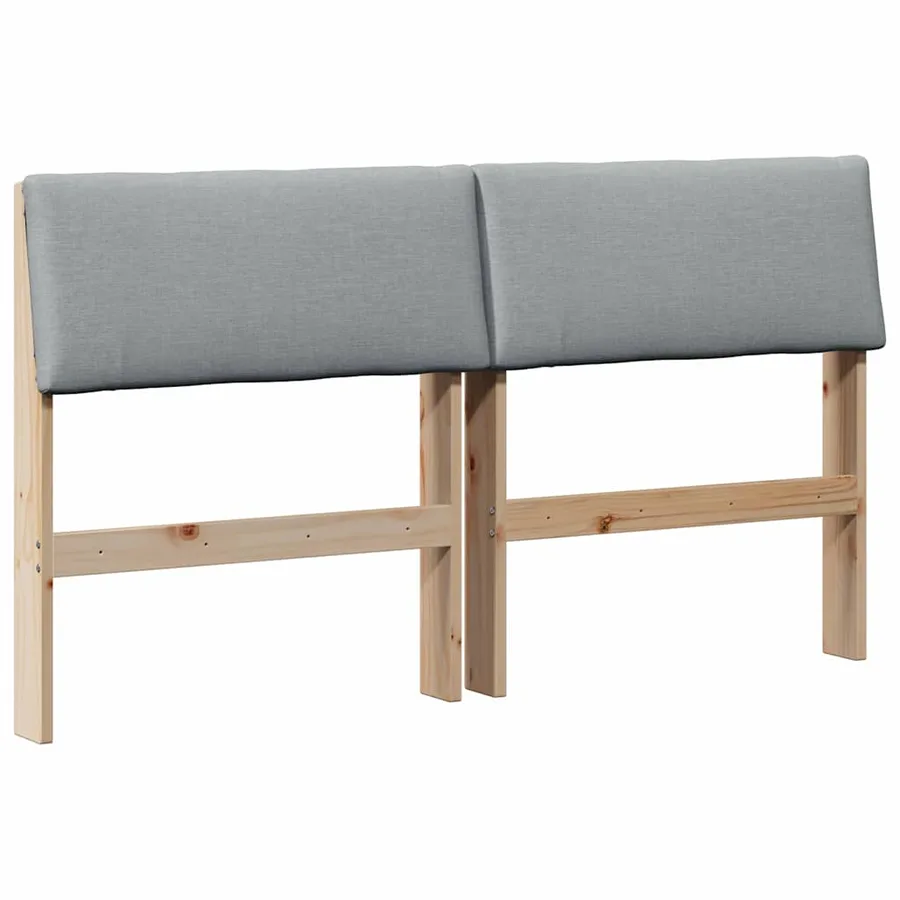 Tête de lit capitonnée Gris clair 135 cm Pin massif - 2