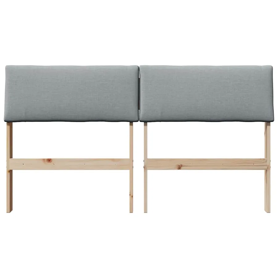 Tête de lit capitonnée Gris clair 135 cm Pin massif - 4