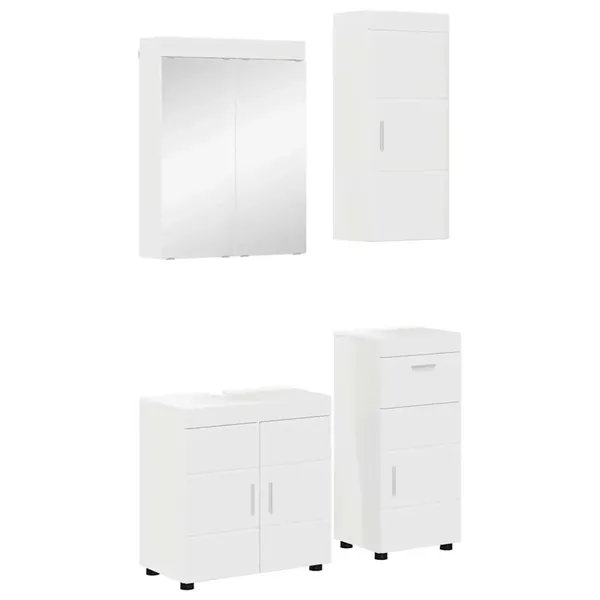Ensemble de mobilier de salle de bain TULUM 4 pcs Blanc
