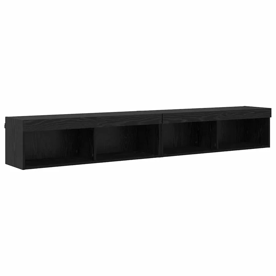 Ensemble meuble TV avec LED 2 pcs Chêne noir 100 x 30 x 30 cm - 2
