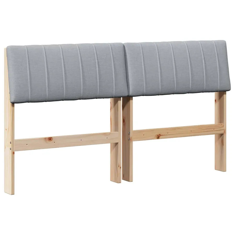 Tête de lit capitonnée Gris clair 135 cm Pin massif - 2
