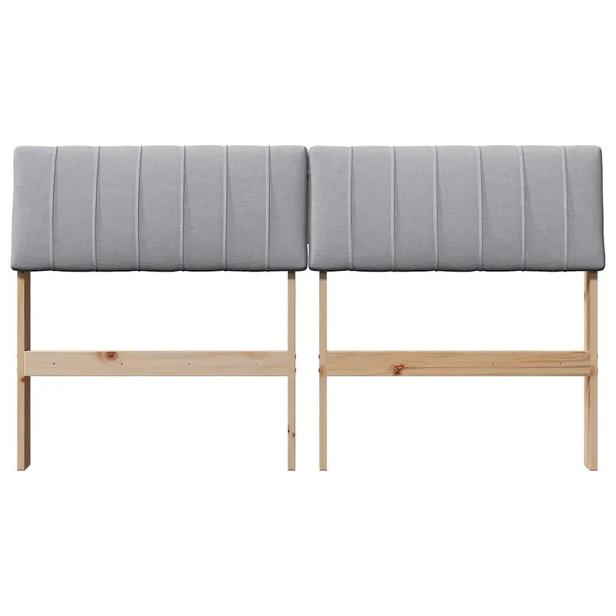 Tête de lit capitonnée Gris clair 135 cm Pin massif - 4