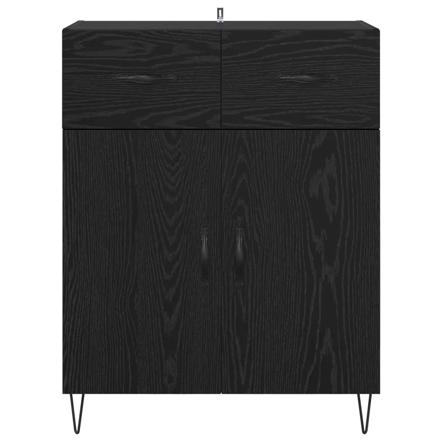 Buffet Chêne noir 69,5 x 34 x 90 cm Bois d'ingénierie - 6