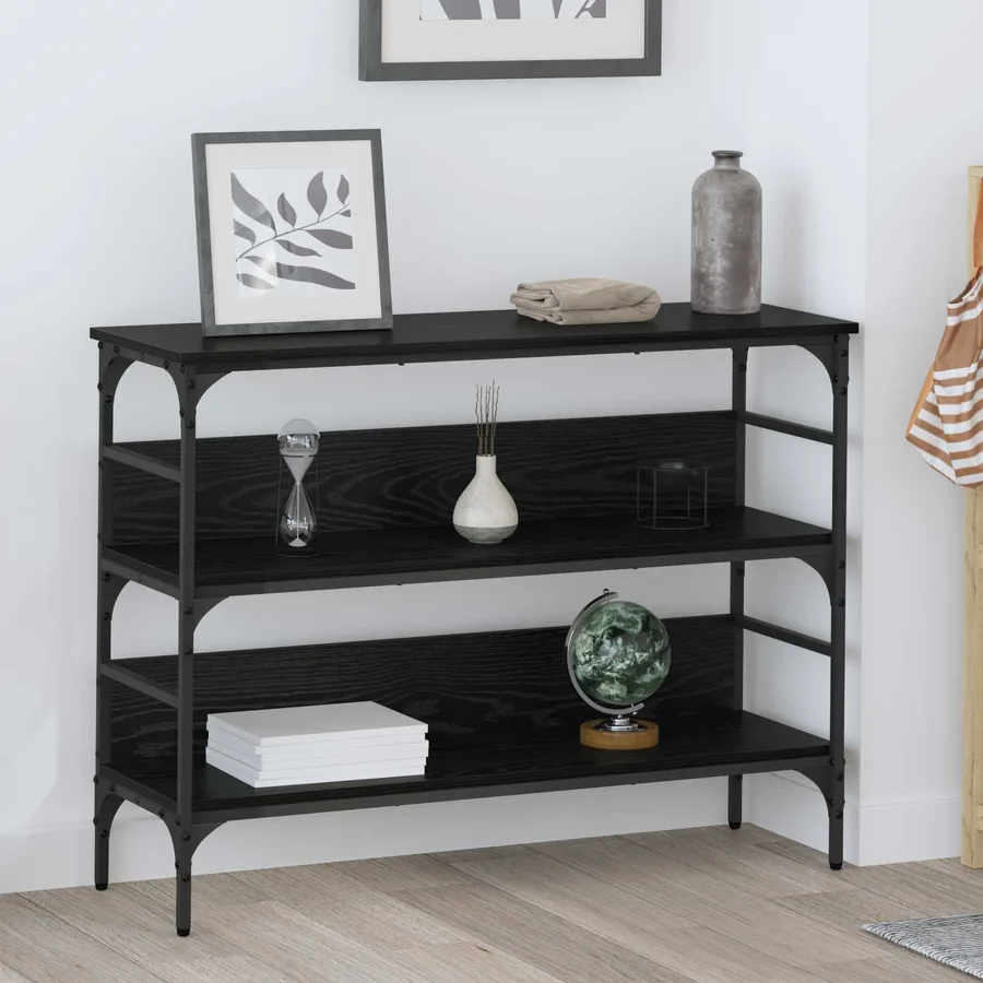 Table console Chêne noir 100 x 32 x 75 cm Bois d'ingénierie