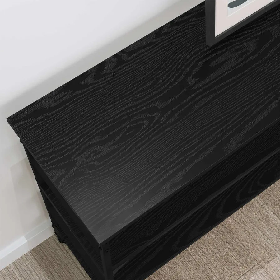 Table console Chêne noir 100 x 32 x 75 cm Bois d'ingénierie - 4