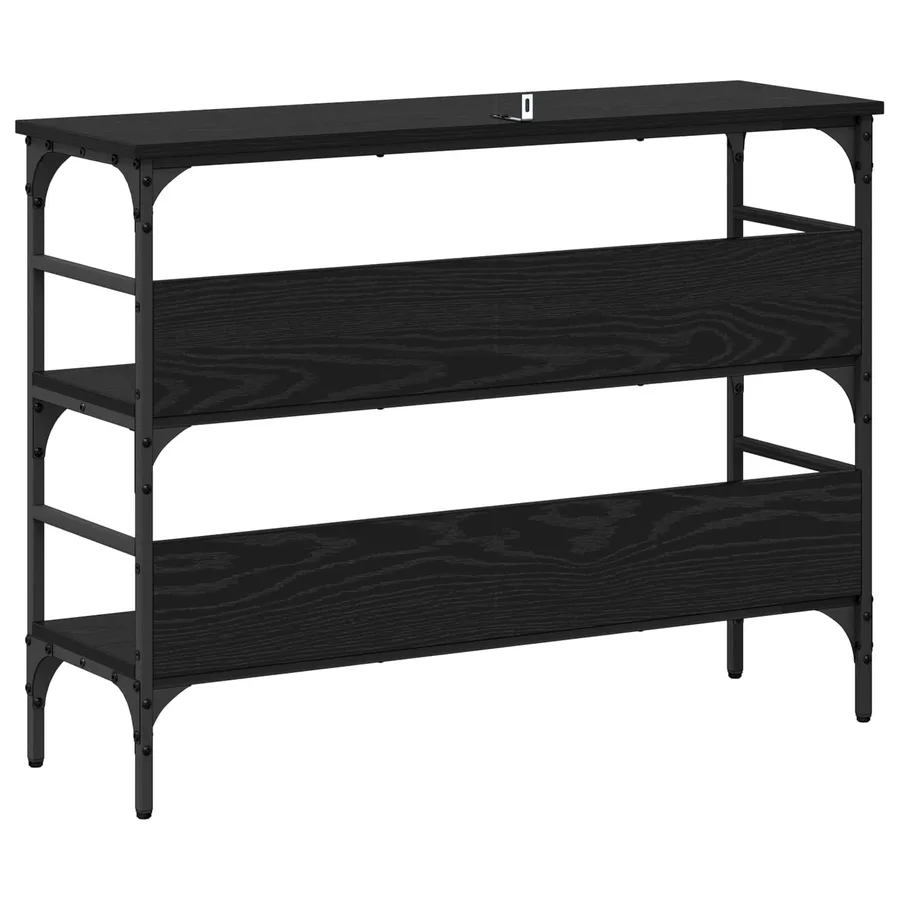 Table console Chêne noir 100 x 32 x 75 cm Bois d'ingénierie - 7