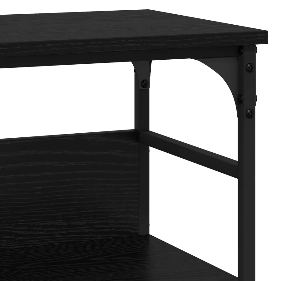 Table console Chêne noir 100 x 32 x 75 cm Bois d'ingénierie - 9