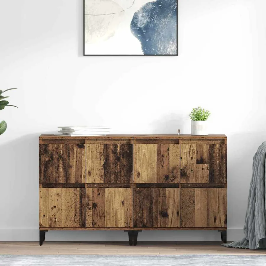 Buffets 2 pcs Bois Ancien 60 x 35 x 70 cm Bois d'ingénierie