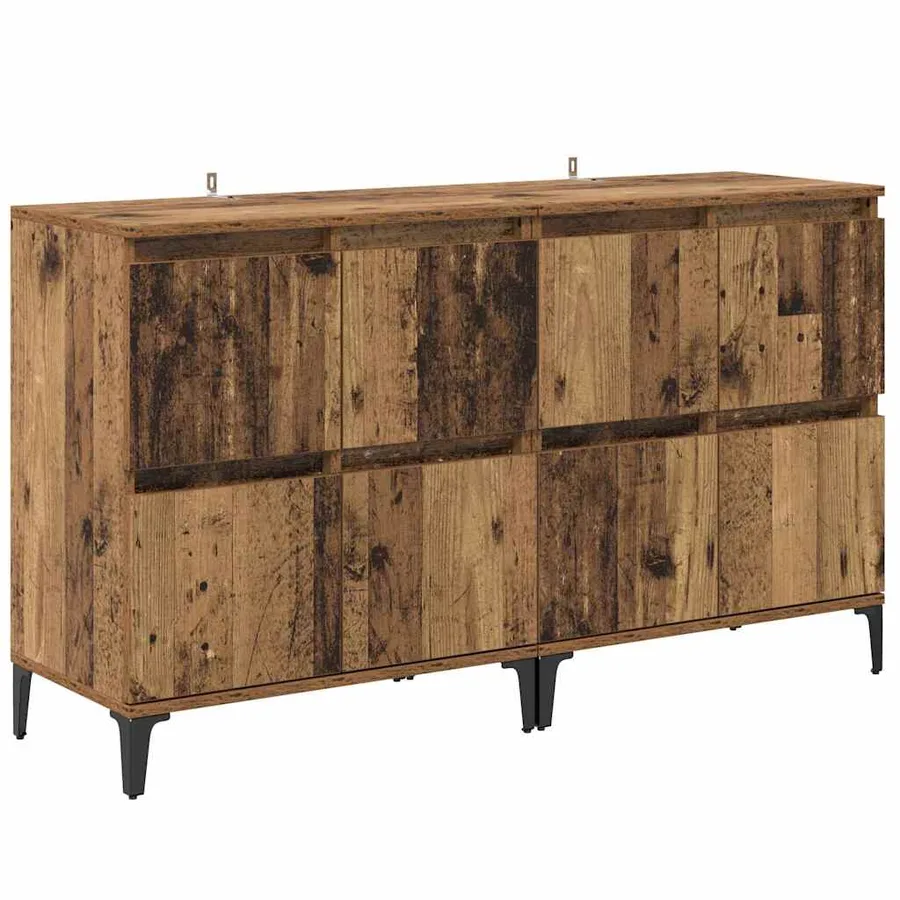 Buffets 2 pcs Bois Ancien 60 x 35 x 70 cm Bois d'ingénierie - 5