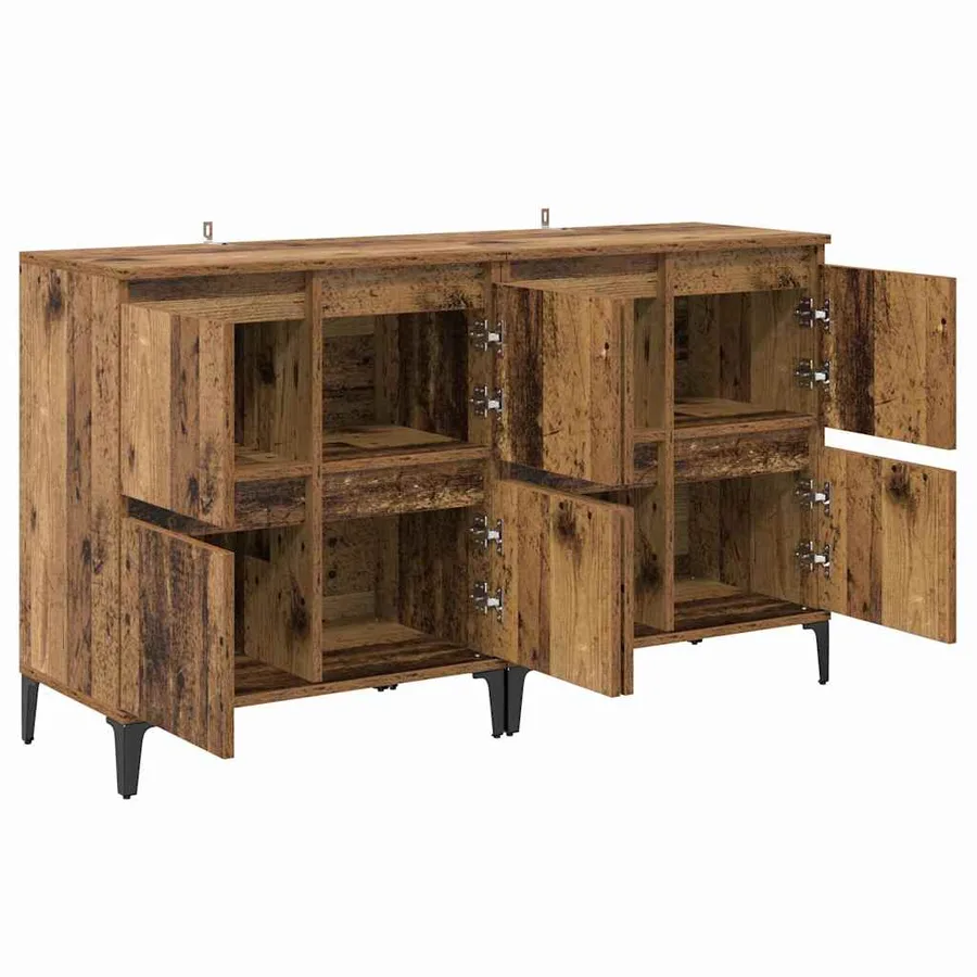 Buffets 2 pcs Bois Ancien 60 x 35 x 70 cm Bois d'ingénierie - 6