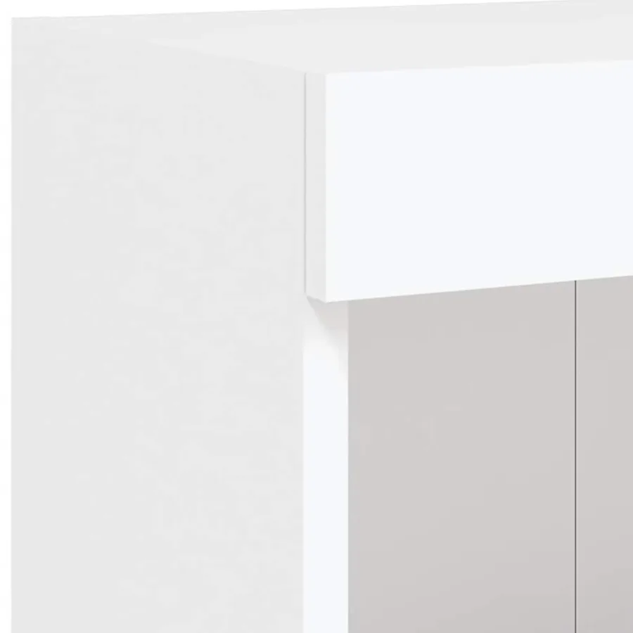 Unités murales TV avec LED 5 pcs blanc bois d'ingénierie - 11