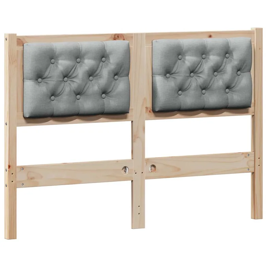 Tête de lit Marron et gris clair 135 cm Bois massif en pin - 2