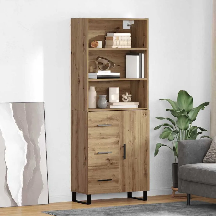 Haut Armoire 2 pcs Chêne artisanal 69,5 x 34 x 180 cm