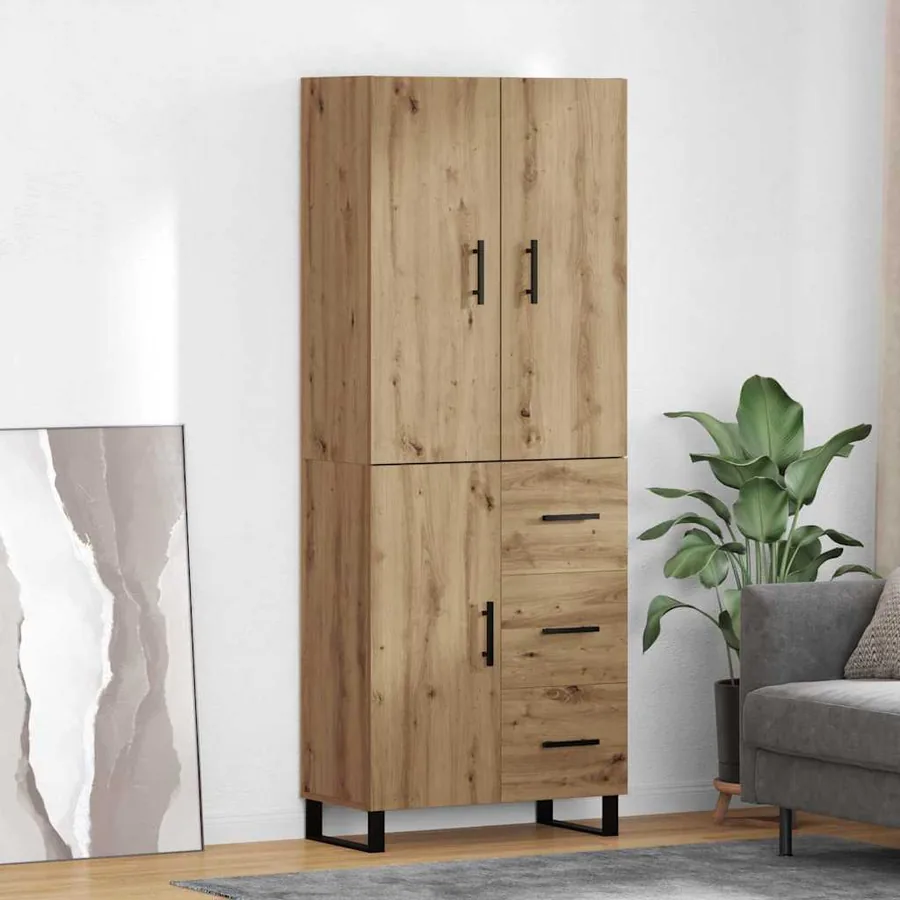 Haut Armoire 2 pcs Chêne artisanal 69,5 x 34 x 180 cm