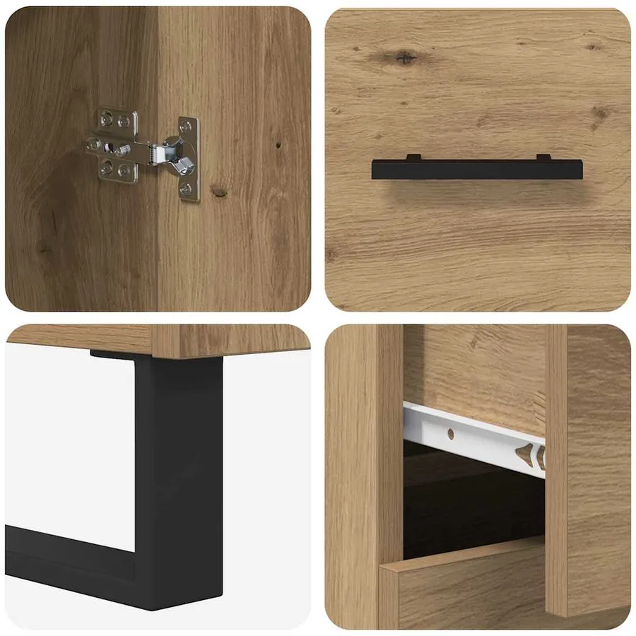 Haut Armoire 2 pcs Chêne artisanal 69,5 x 34 x 180 cm - 11