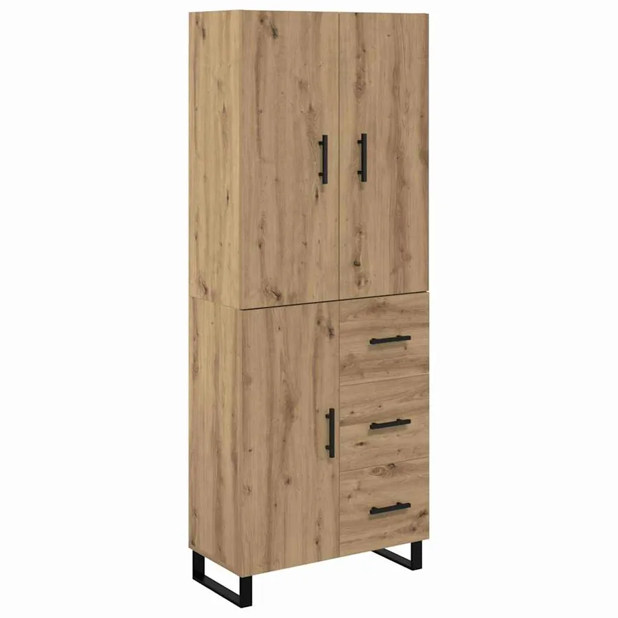 Haut Armoire 2 pcs Chêne artisanal 69,5 x 34 x 180 cm - 2