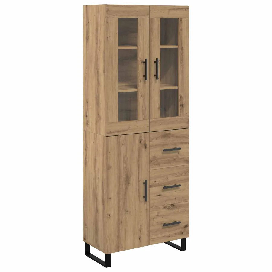 Haut Armoire 2 pcs Chêne artisanal 69,5 x 34 x 180 cm - 2