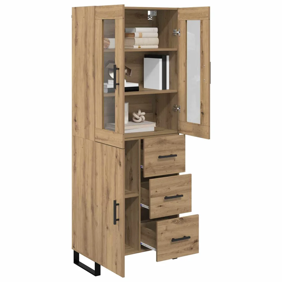 Haut Armoire 2 pcs Chêne artisanal 69,5 x 34 x 180 cm - 3