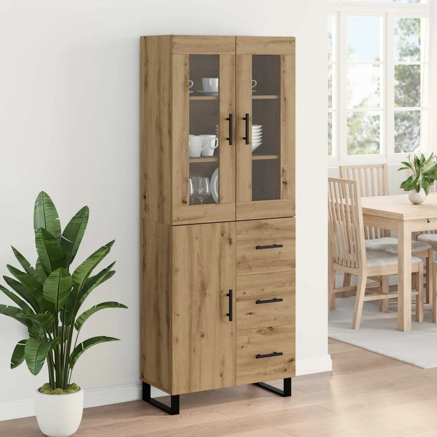 Haut Armoire 2 pcs Chêne artisanal 69,5 x 34 x 180 cm - 4