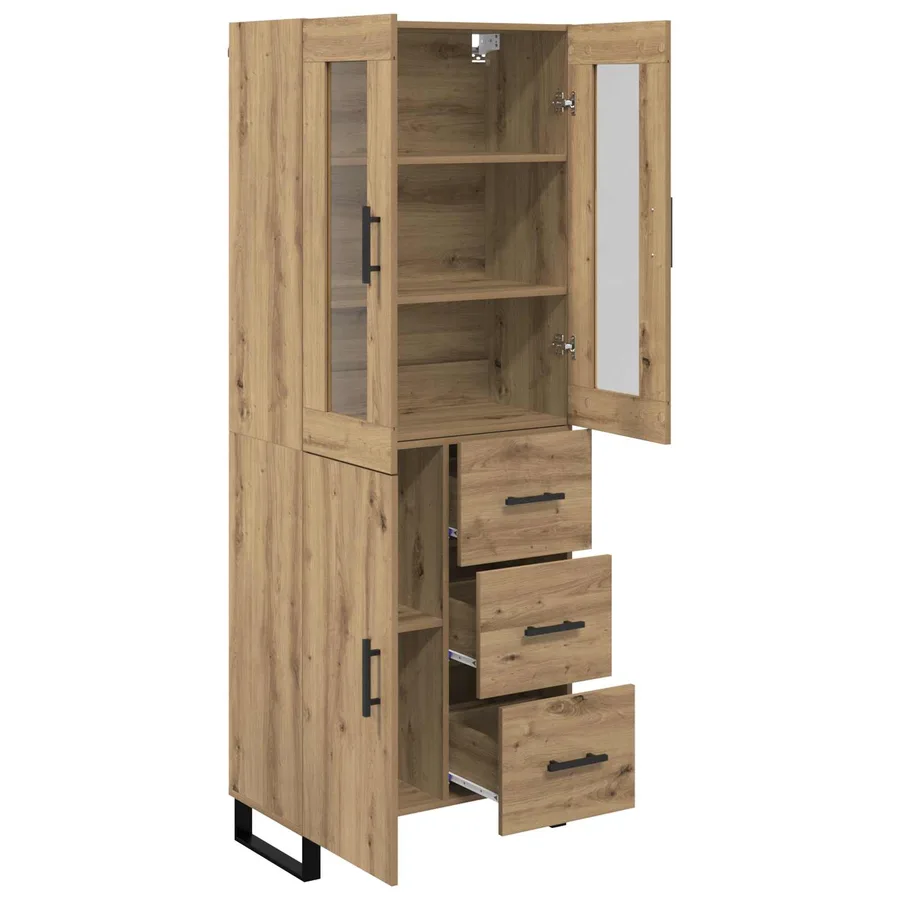 Haut Armoire 2 pcs Chêne artisanal 69,5 x 34 x 180 cm - 5