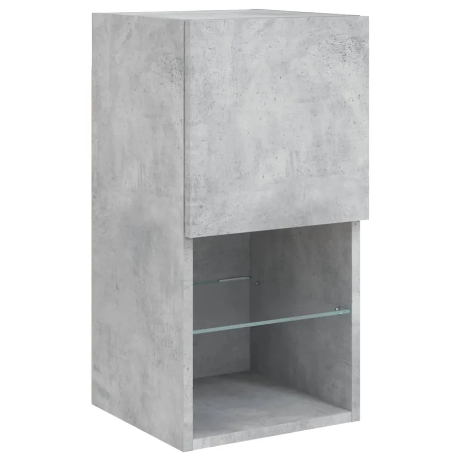 Unités murales TV avec LED 6 pcs gris béton bois d'ingénierie - 8