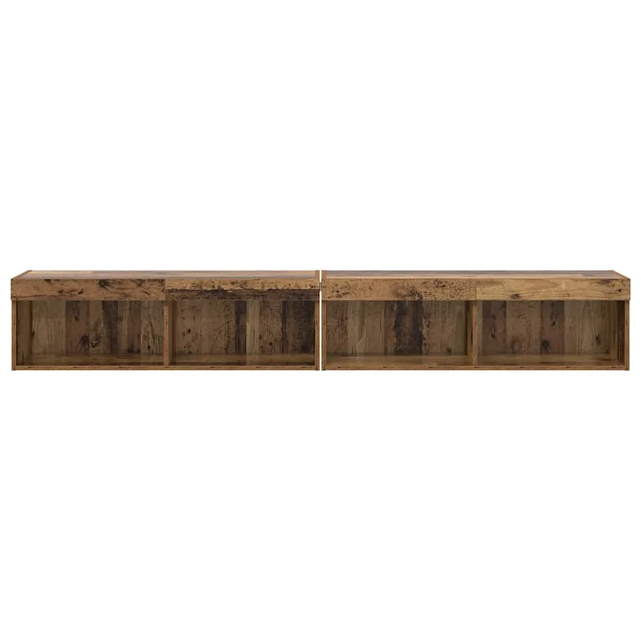 Ensemble meuble TV avec LED 2 pcs Bois ancien 100 x 30 x 30 cm - 7