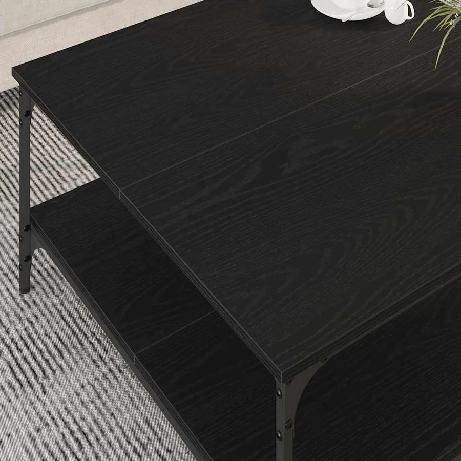 Table basse Chêne noir 80 x 80 x 40 cm Bois d'ingénierie - 4