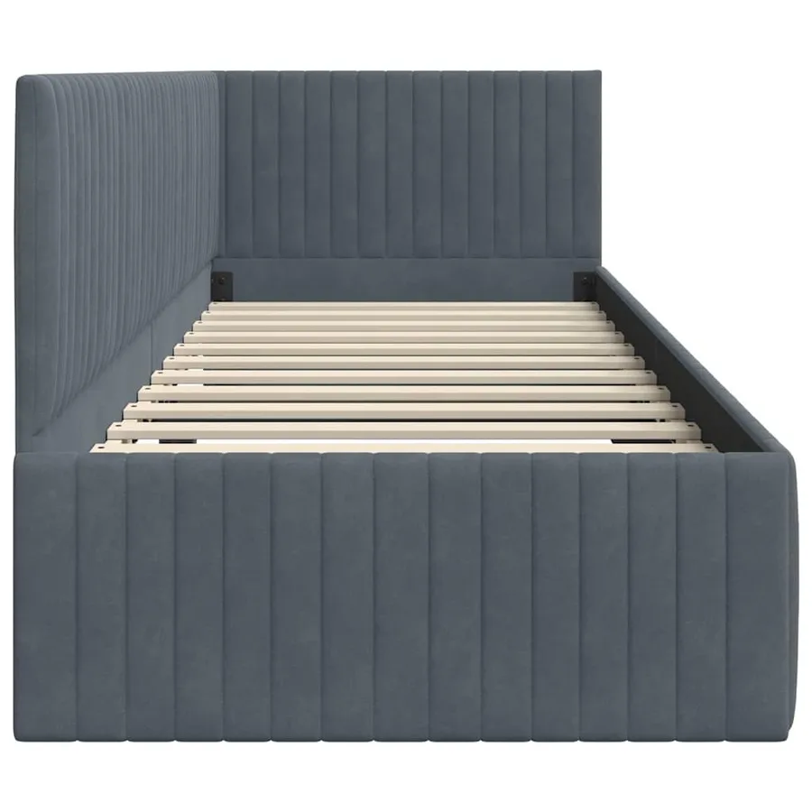 Cadre de lit d'angle Gris foncé 80 cm x 200 cm Velours - 6
