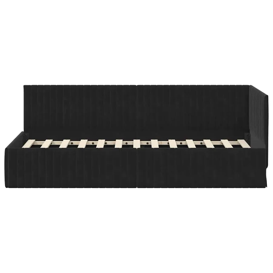 Cadre de lit d'angle Noir 80 cm x 200 cm Velours - 5