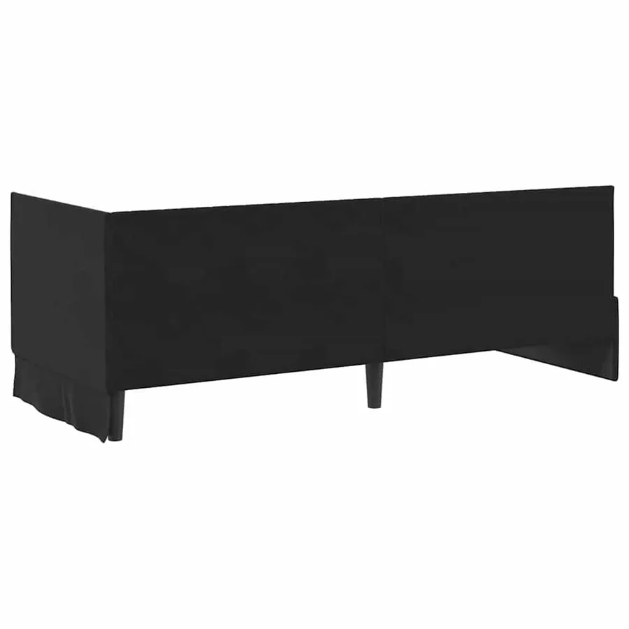 Cadre de lit d'angle Noir 80 cm x 200 cm Velours - 7