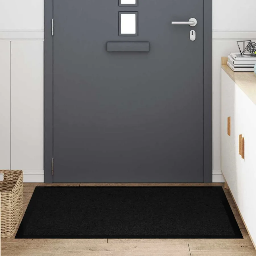 Tapis de porte Noir 60 x 40 x 1.2 cm Tissu en teddy - 3