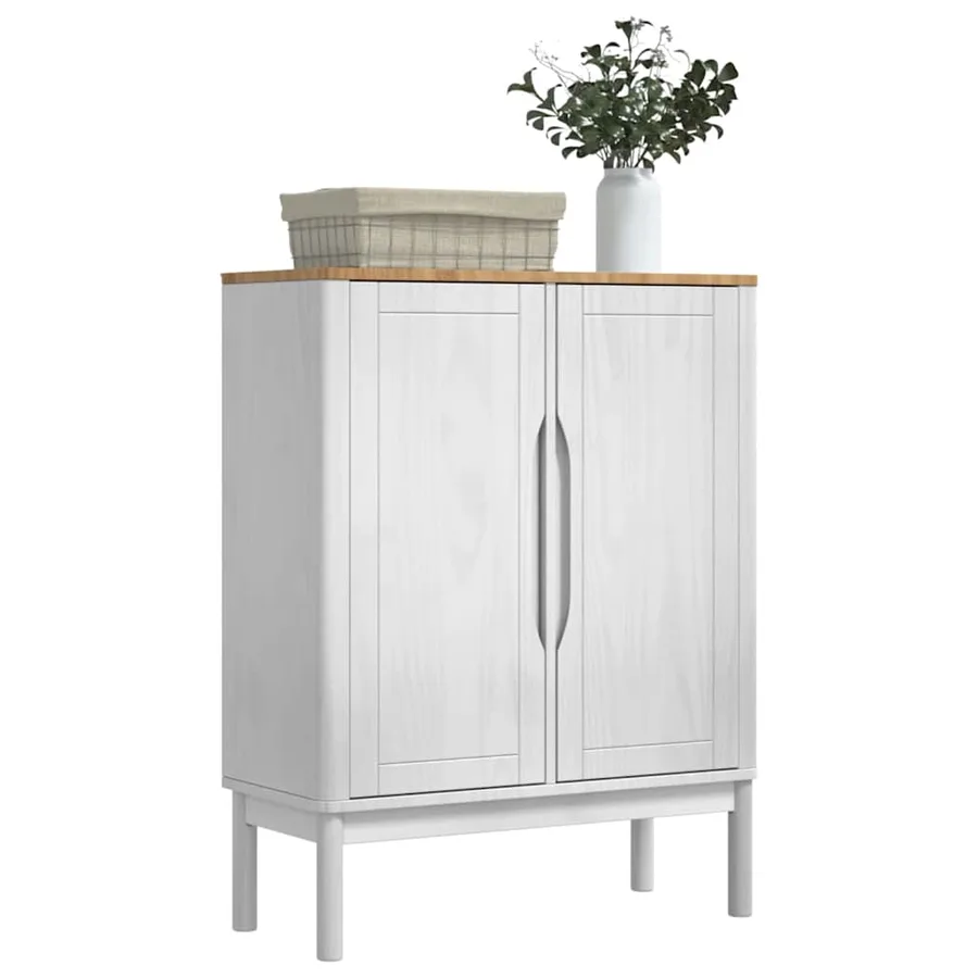 Buffet FLORO Blanc 70 x 30 x 70,5 cm Bois de Pin Massif - 3