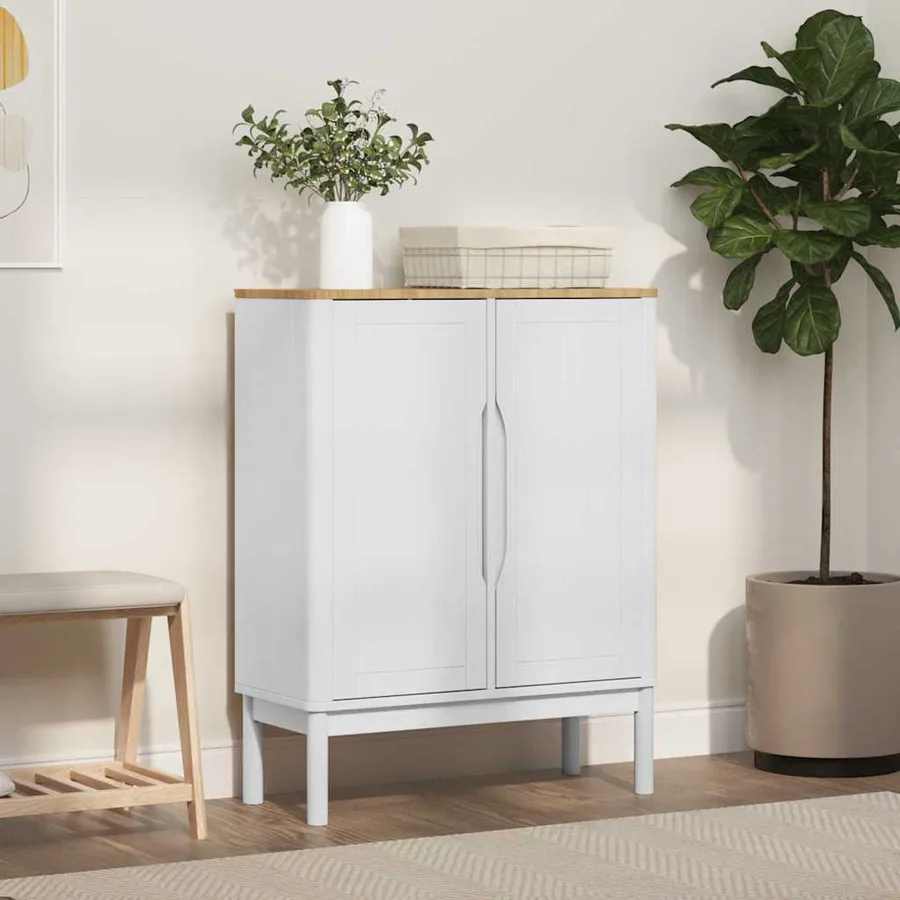 Buffet FLORO Blanc 70 x 30 x 70,5 cm Bois de Pin Massif - 4