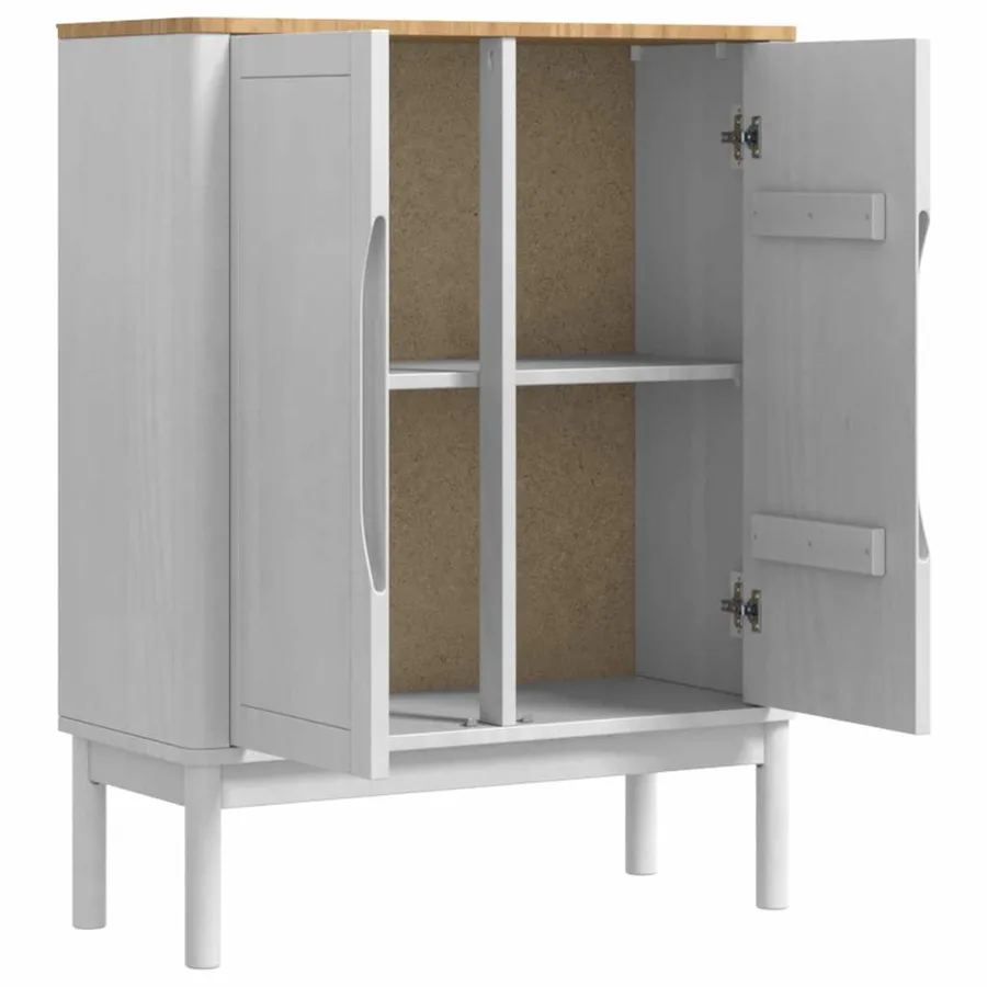 Buffet FLORO Blanc 70 x 30 x 70,5 cm Bois de Pin Massif - 5