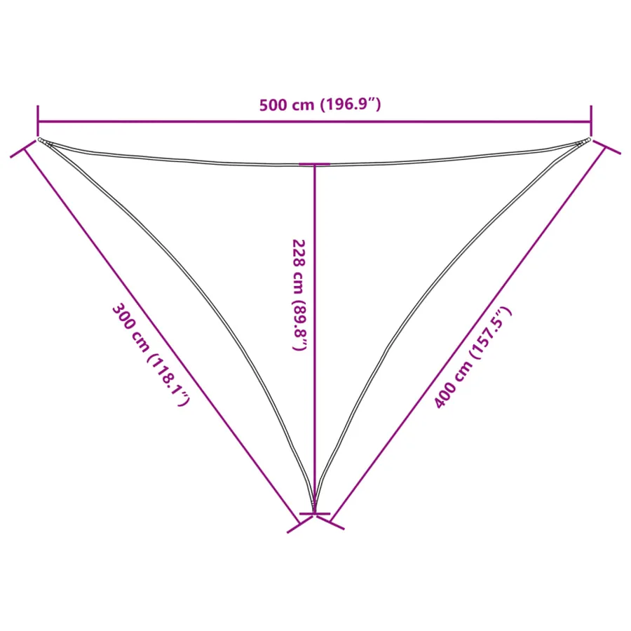 Voile de parasol tissu oxford triangulaire 3x4x5 m blanc - 10